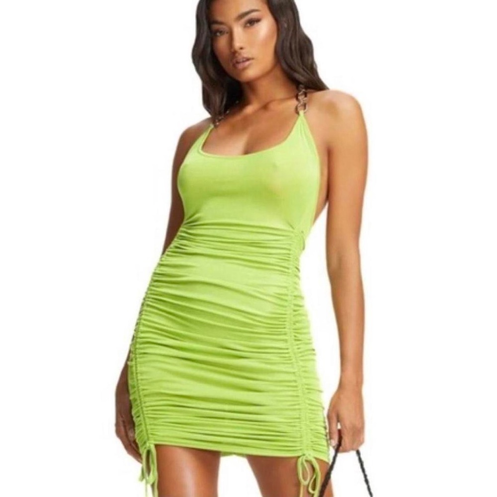 I.AM.GIA Halley Green Rouched Mini Dress - Picture 11 of 11